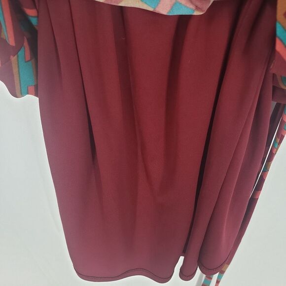 JESSICA SIMPSON wine red with teal dress - Picture 6 of 6